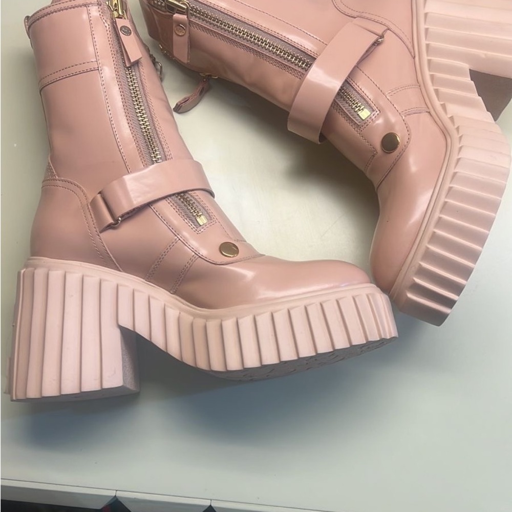 Agl Made in Italy Pink Platform Shoes with Chunky Sole - Picture 3 of 8